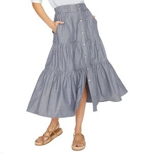 Brochu Walker Gray Midi Skirt